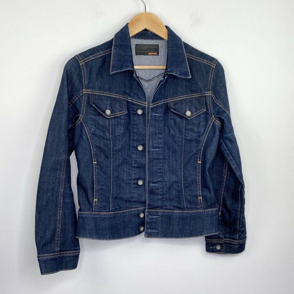 Brappers Medium Dark Wash Blue Button Down Denim Jacket Women's Size‎ Medium M